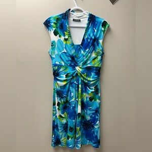 Jessica Blue and Green Midi Floral Dress